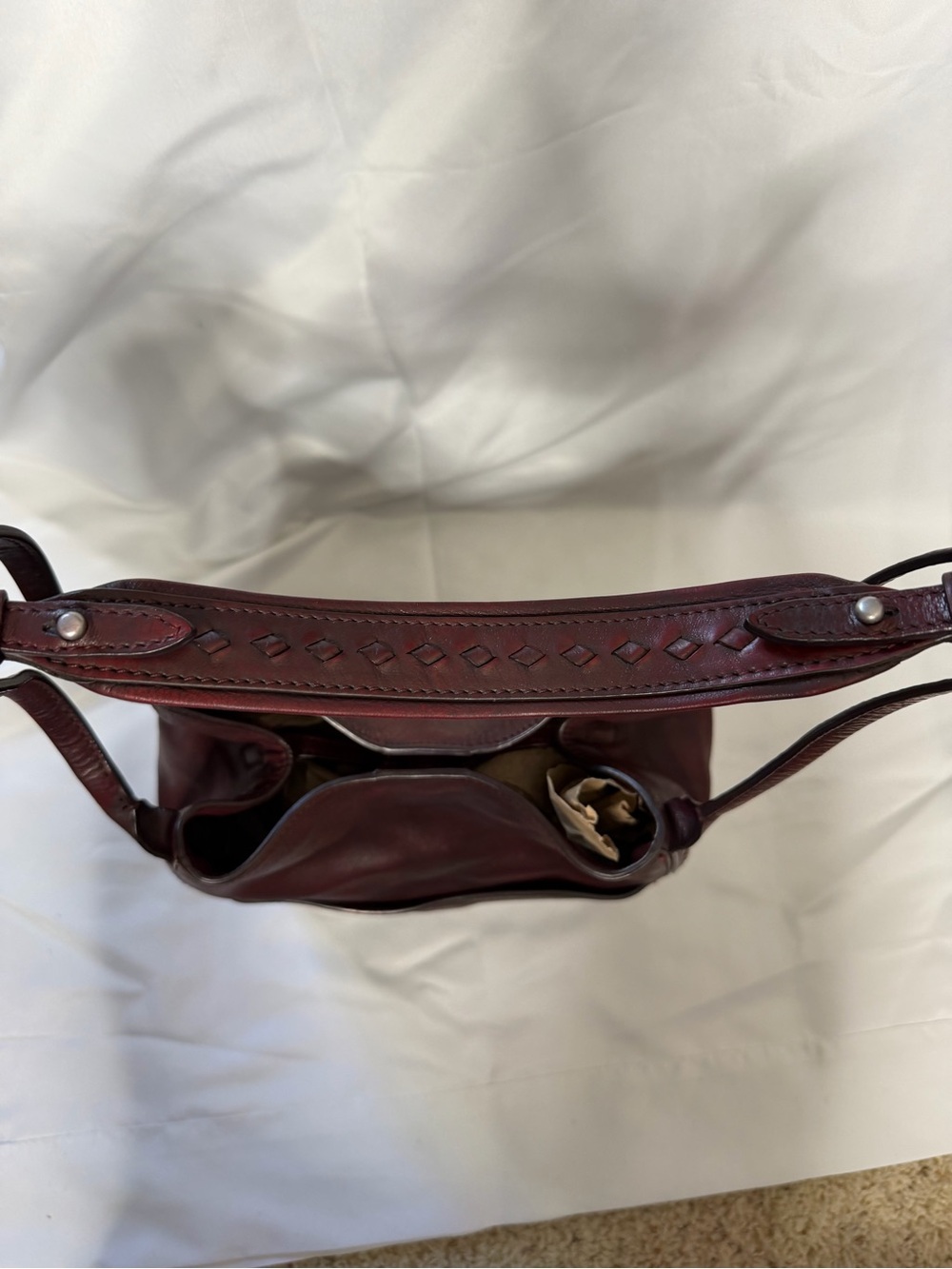 Frye Reed Magnetic Snap Leather Bucket Bag - Picture 6 of 14